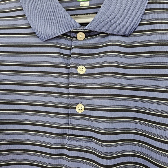 Bollé XL Golf Mens Short Sleeve Polo Shirt Gray Striped 1/4‎ Button 91870 - Picture 7 of 10